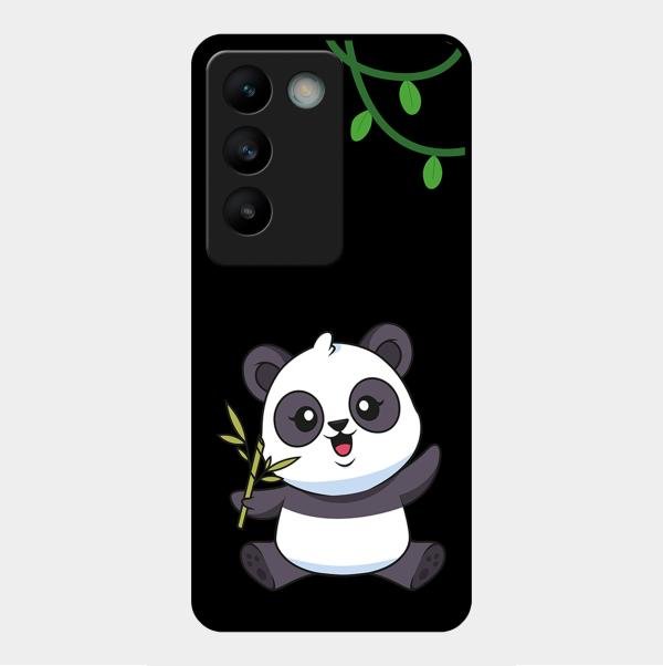 Black Panda Glass Phone Case For Vivo Y200E 5G