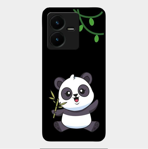 Black Panda Glass Phone Case For Vivo Y22