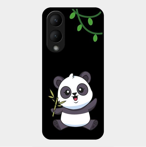 Black Panda Glass Phone Case For Vivo Y28 5G