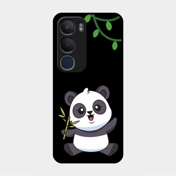 Black Panda Glass Phone Case For Vivo Y29 5G