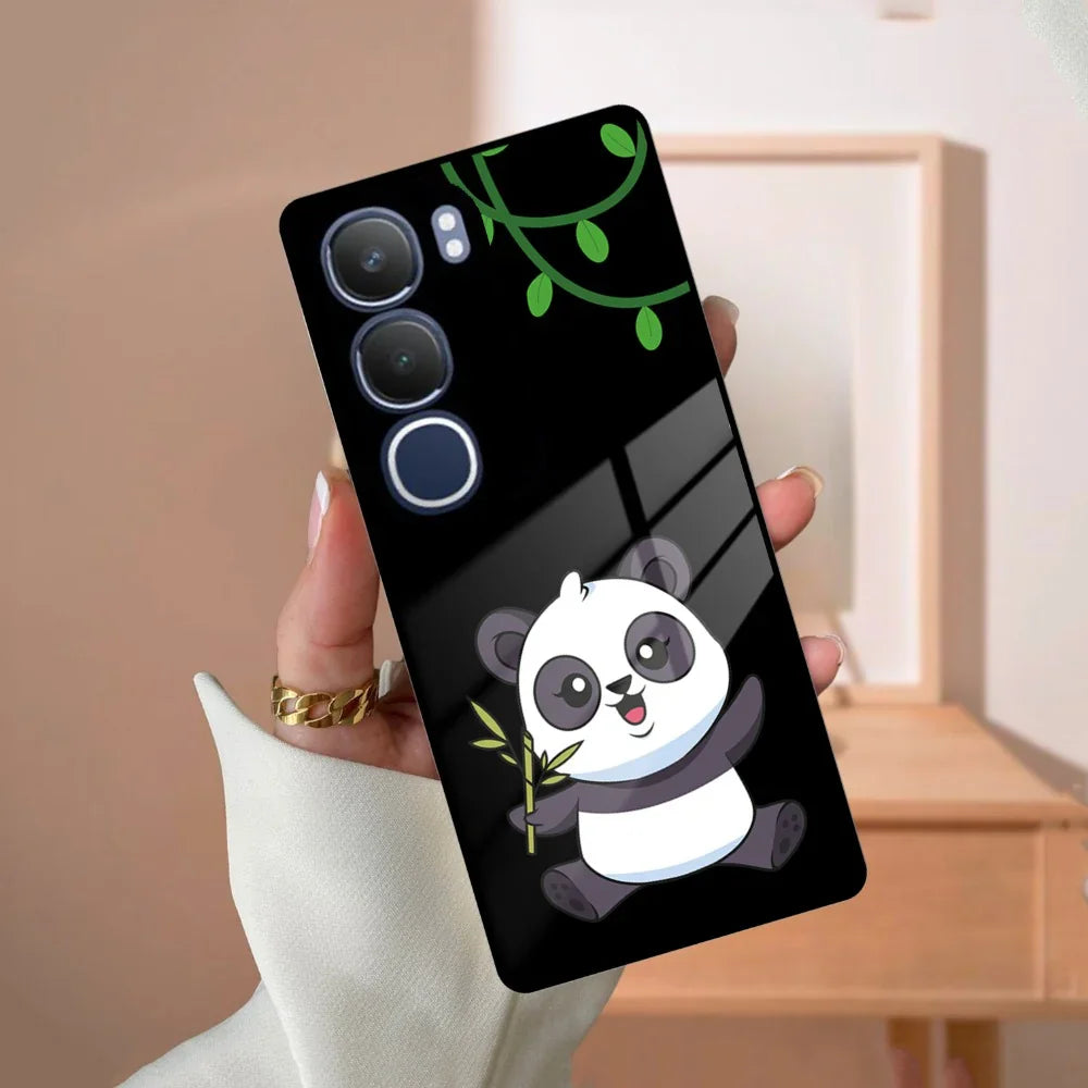 Black Panda Glass Phone Case For Vivo - ShopOnCliQ
