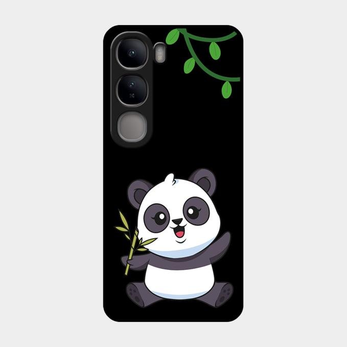 Black Panda Glass Phone Case For Vivo Y300 5G