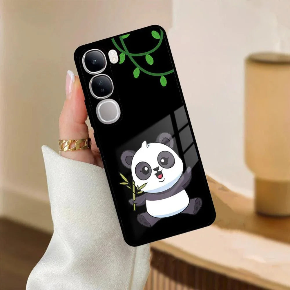 Black Panda Glass Phone Case For Vivo - ShopOnCliQ