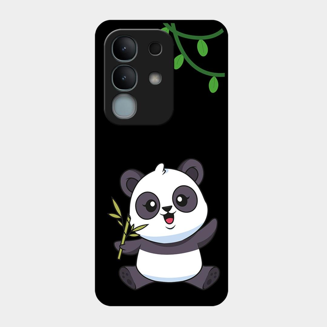 Black Panda Glass Phone Case For Vivo Y31 Pro 5G