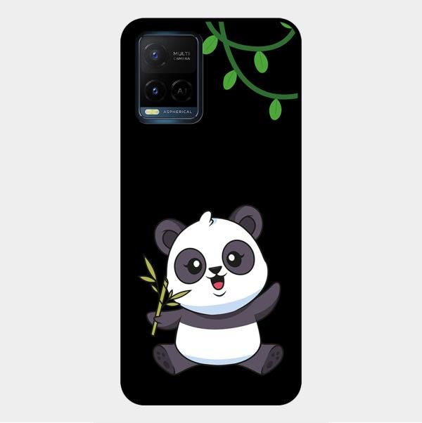 Black Panda Glass Phone Case For Vivo Y33T