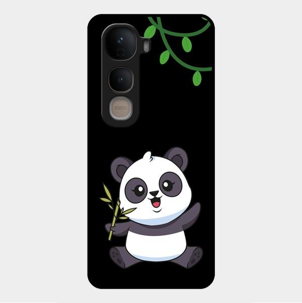 Black Panda Glass Phone Case For Vivo Y400 5G