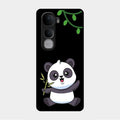 Black Panda Glass Phone Case For Vivo Y400 Pro 5G