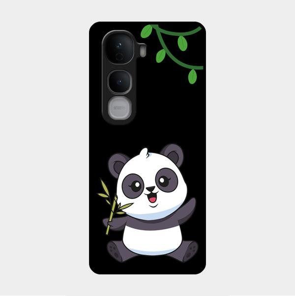Black Panda Glass Phone Case For Vivo Y400 Pro 5G