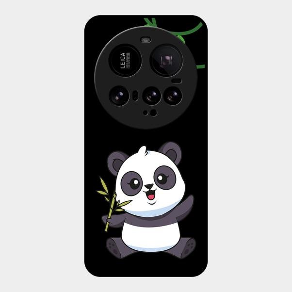 Black Panda Glass Phone Case For Xiaomi 15 Ultra 5G