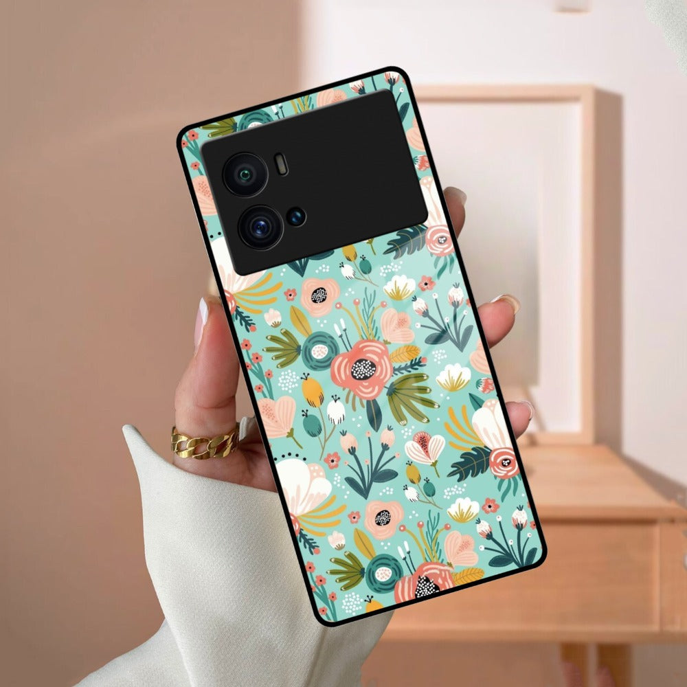 Bloom Carnival Glass Case Cover For iQOO