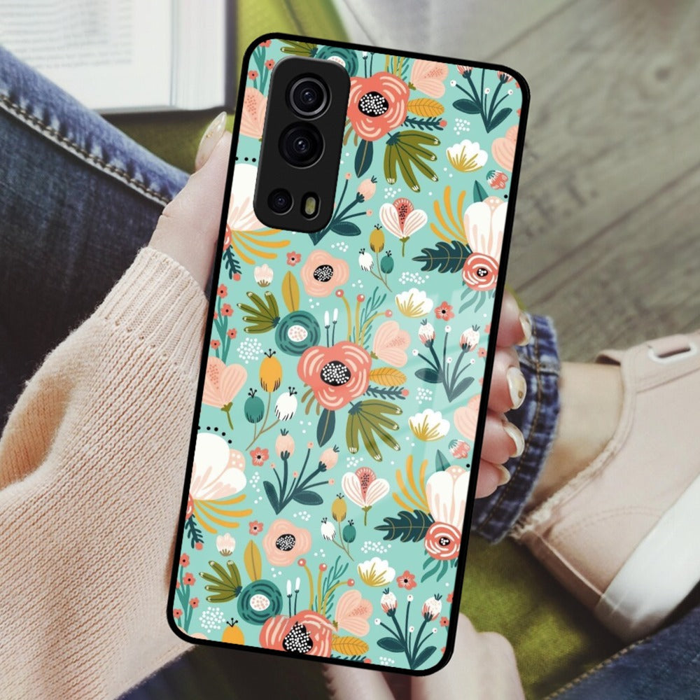 Bloom Carnival Glass Case Cover For iQOO