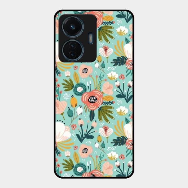 bloom carnival Glass case Cover for Vivo T1 44W 4G