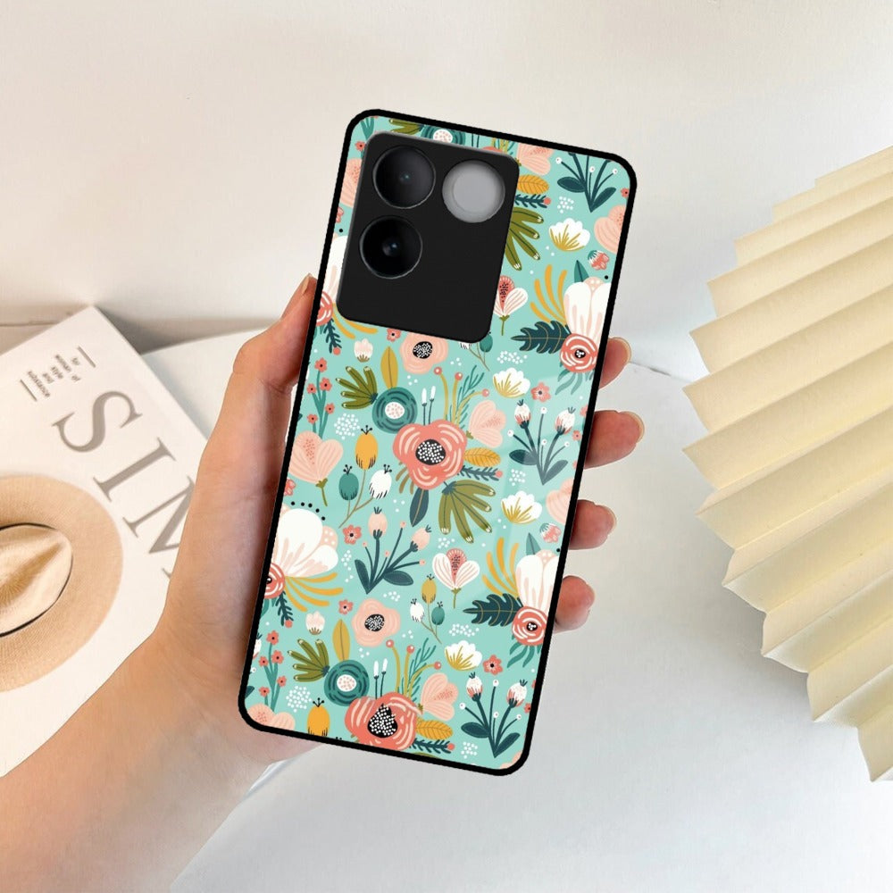 Bloom Carnival Glass Case Cover For iQOO