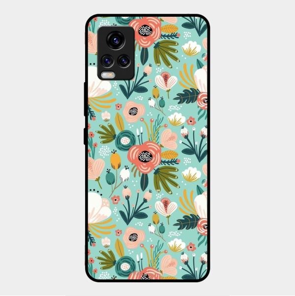 bloom carnival Glass case Cover for Vivo V20 2021