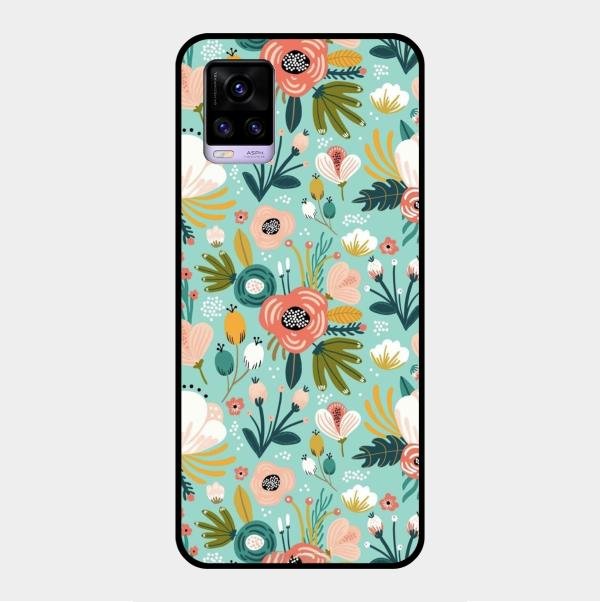 bloom carnival Glass case Cover for Vivo V20