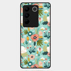 bloom carnival Glass case Cover for Vivo V27 Pro 5G