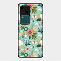 bloom carnival Glass case Cover for Vivo V30 5G