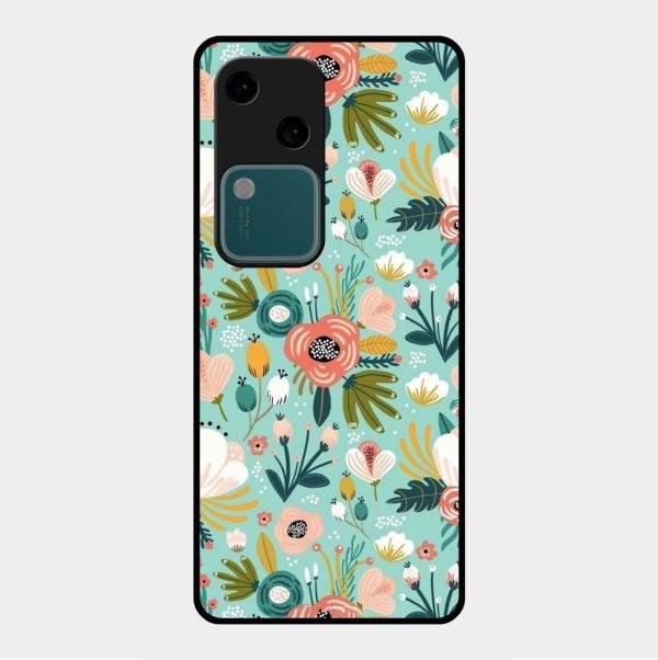 bloom carnival Glass case Cover for Vivo V30 5G