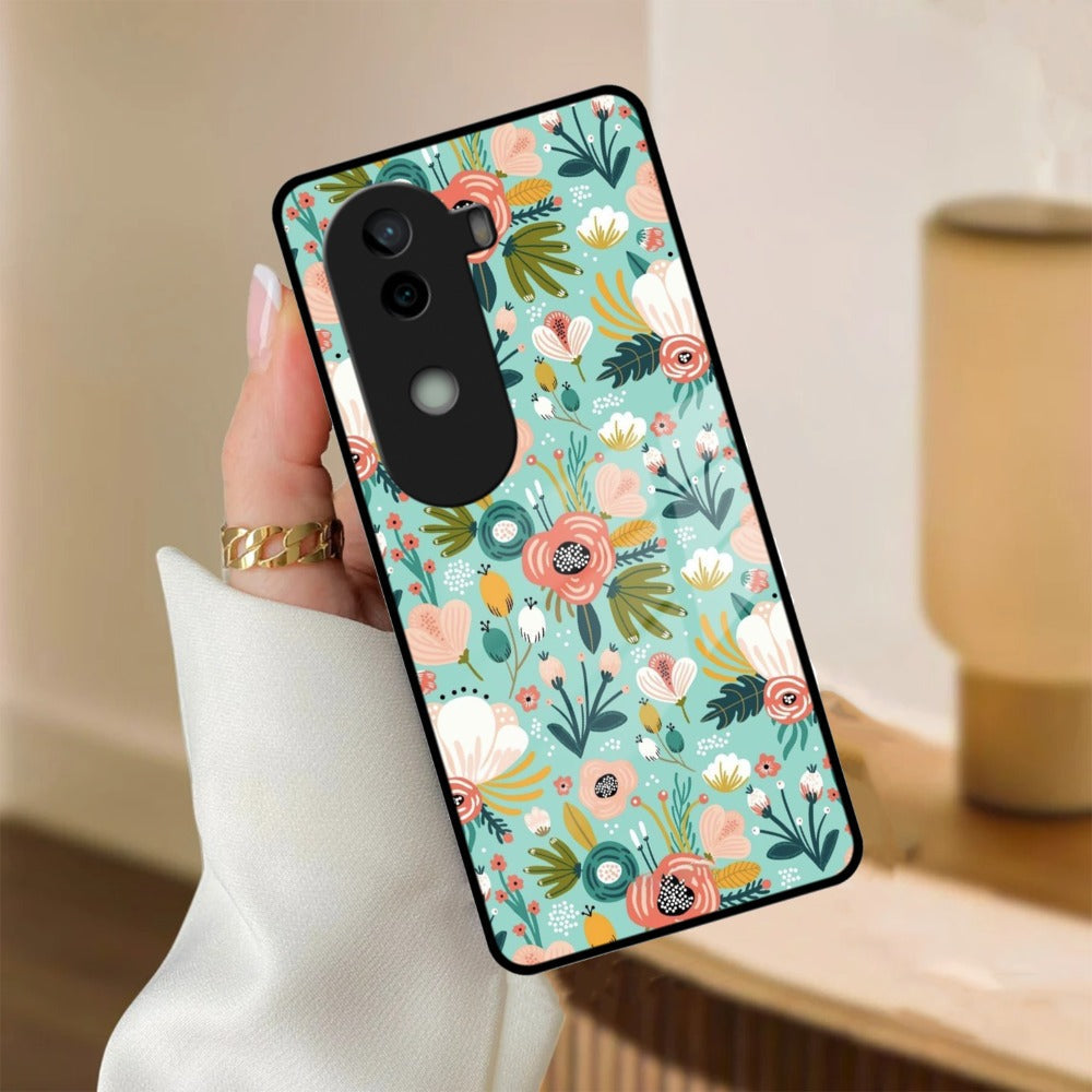 Bloom Carnival Glass Case Cover For iQOO