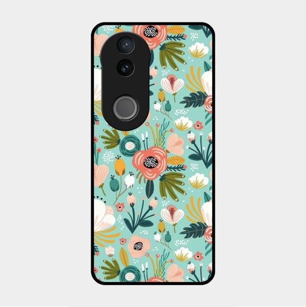 bloom carnival Glass case Cover for Vivo V50E 5G