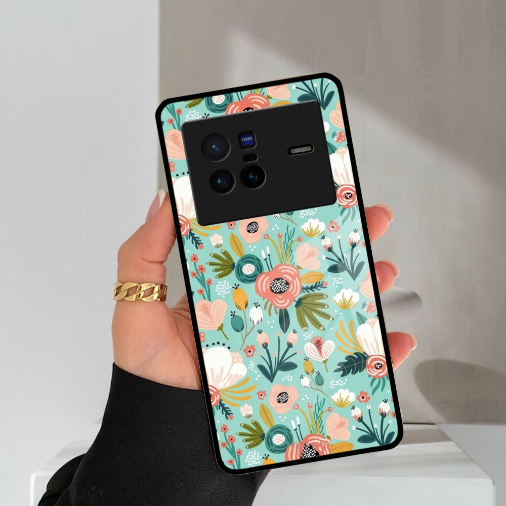 Bloom Carnival Glass Case Cover For iQOO