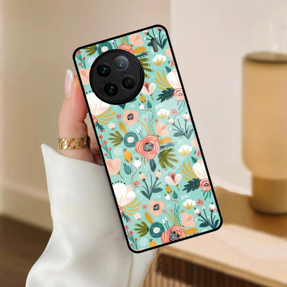 Bloom Carnival Glass Case Cover For iQOO