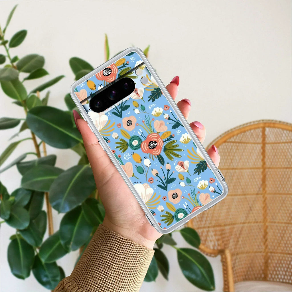 Bloom Carnival Transparent silicon case For Google Pixel 8 Pro 5G