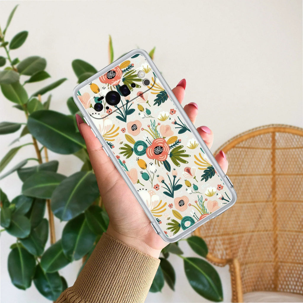 Bloom Carnival Transparent silicon case For Google Pixel 10 Pro XL