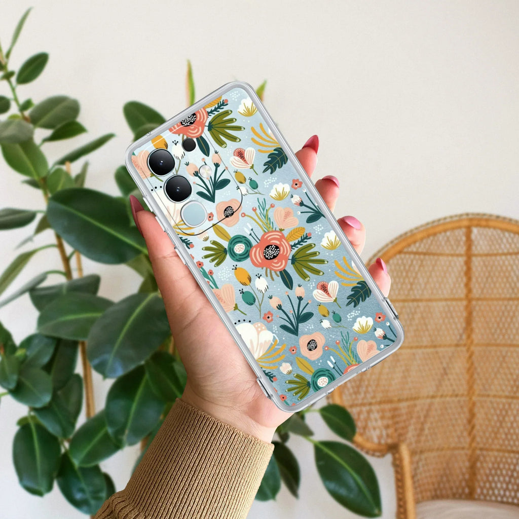 Bloom Carnival Transparent silicon case For iQOO Neo 7 5G