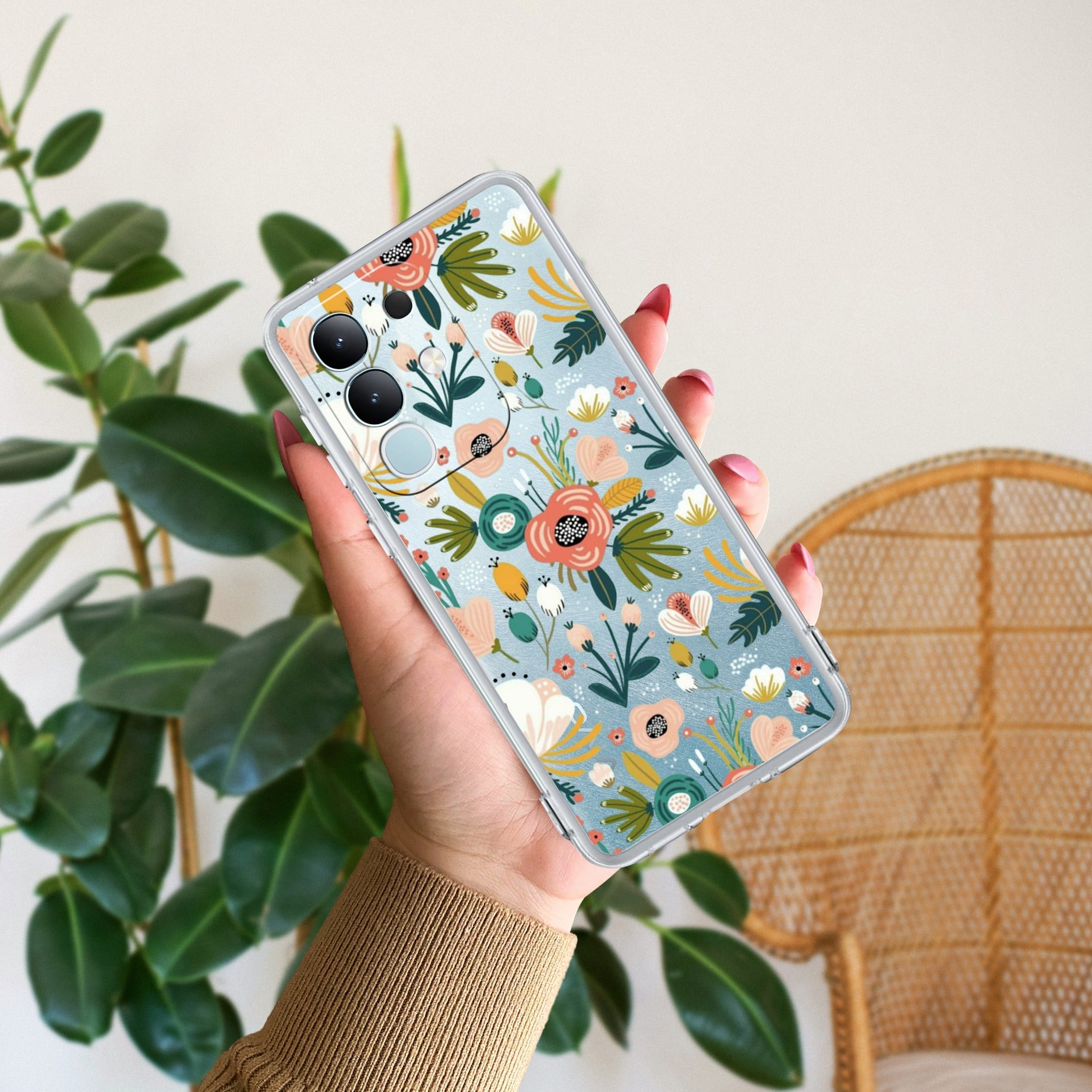 Bloom Carnival Transparent silicon case For iQOO Z10x 5G