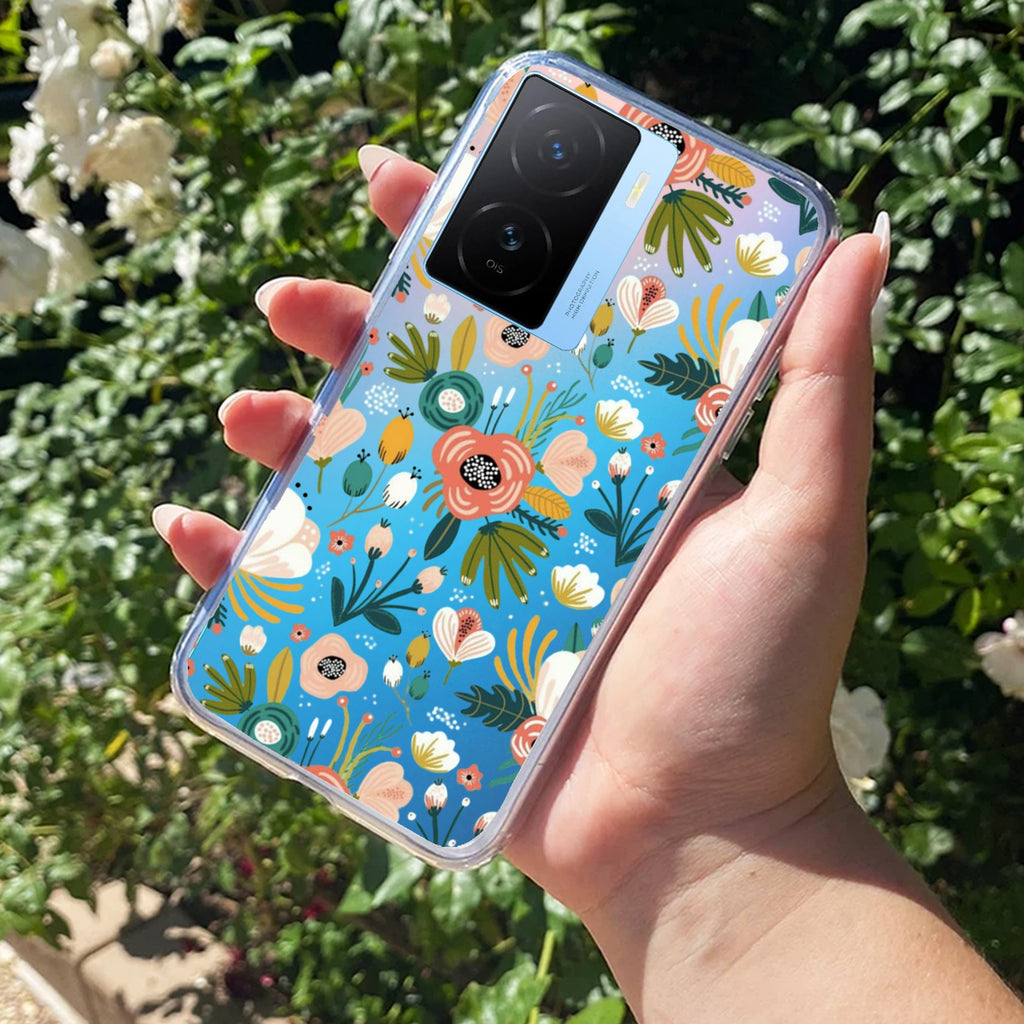Bloom Carnival Transparent silicon case For iQOO Z7s 5G