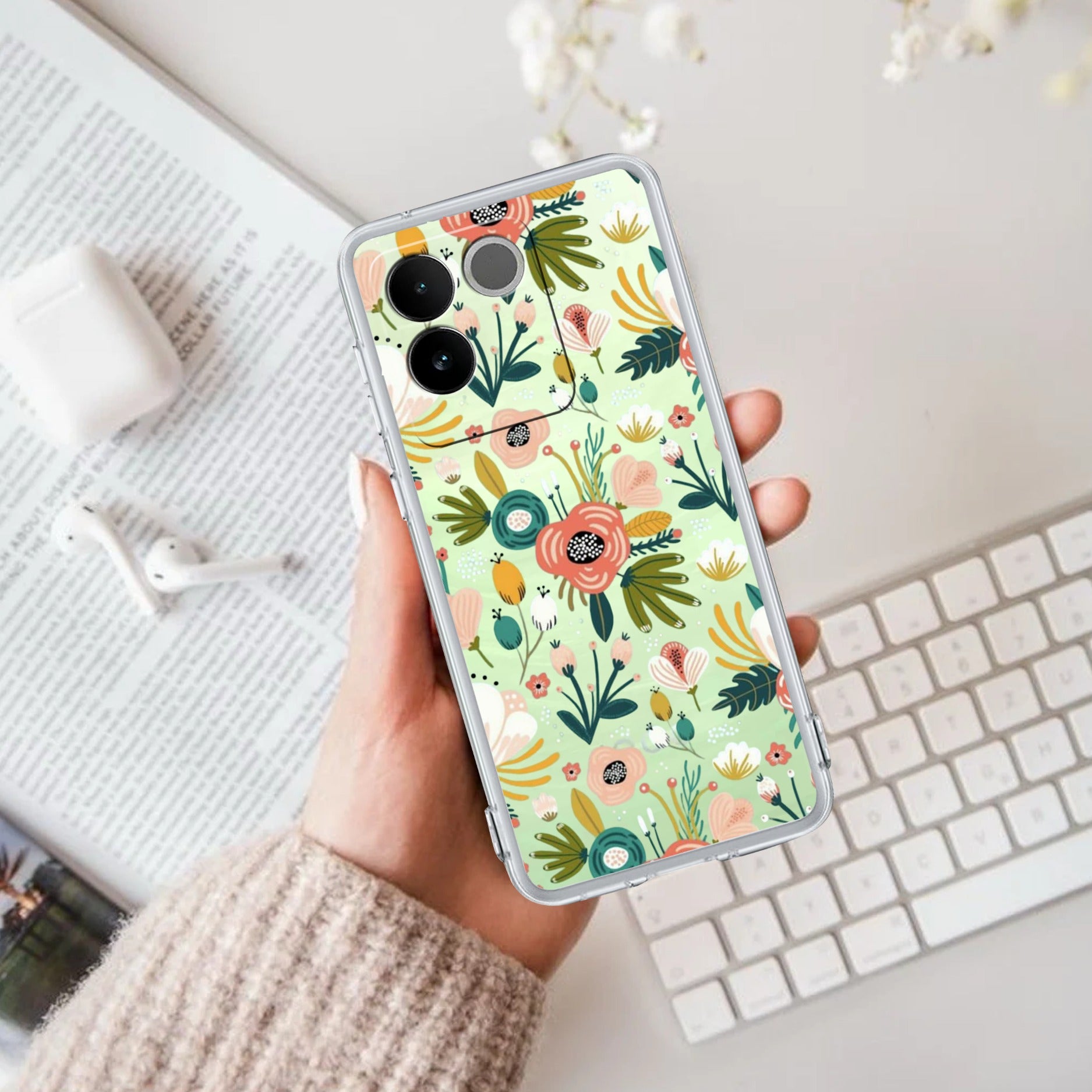 Bloom Carnival Transparent silicon case For iQOO Z7 Pro 5G
