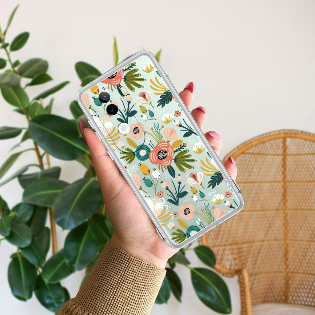 Bloom Carnival Transparent silicon case For Vivo V25