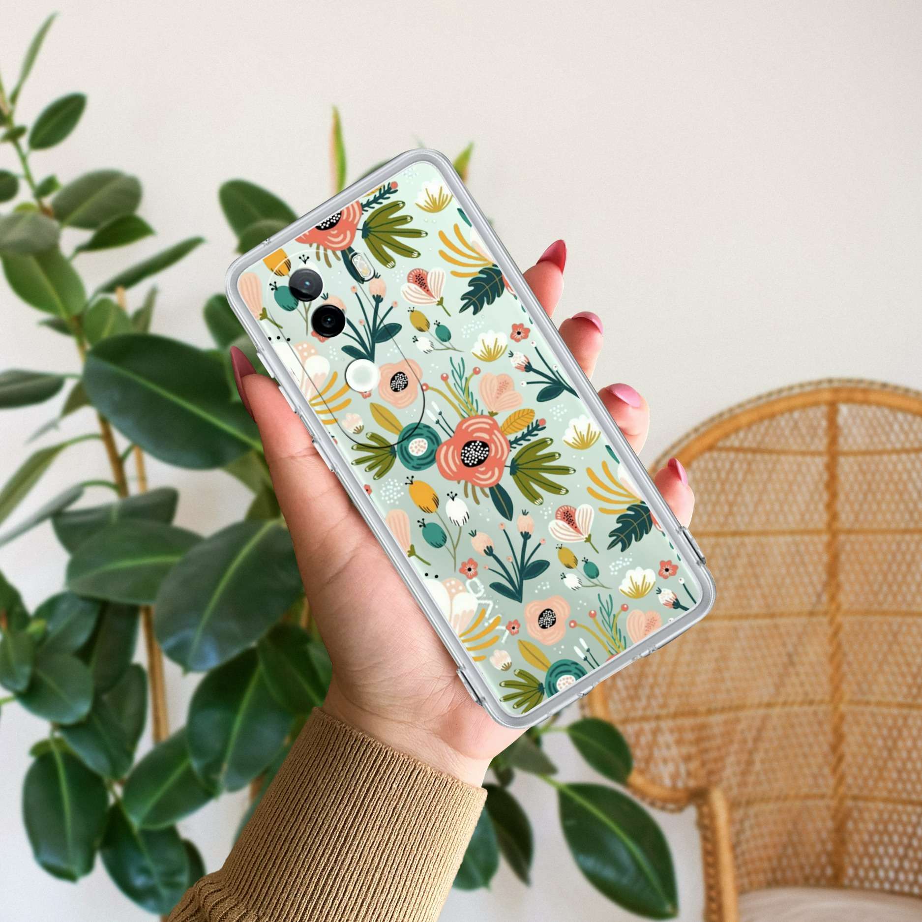 Bloom Carnival Transparent silicon case For Vivo V25
