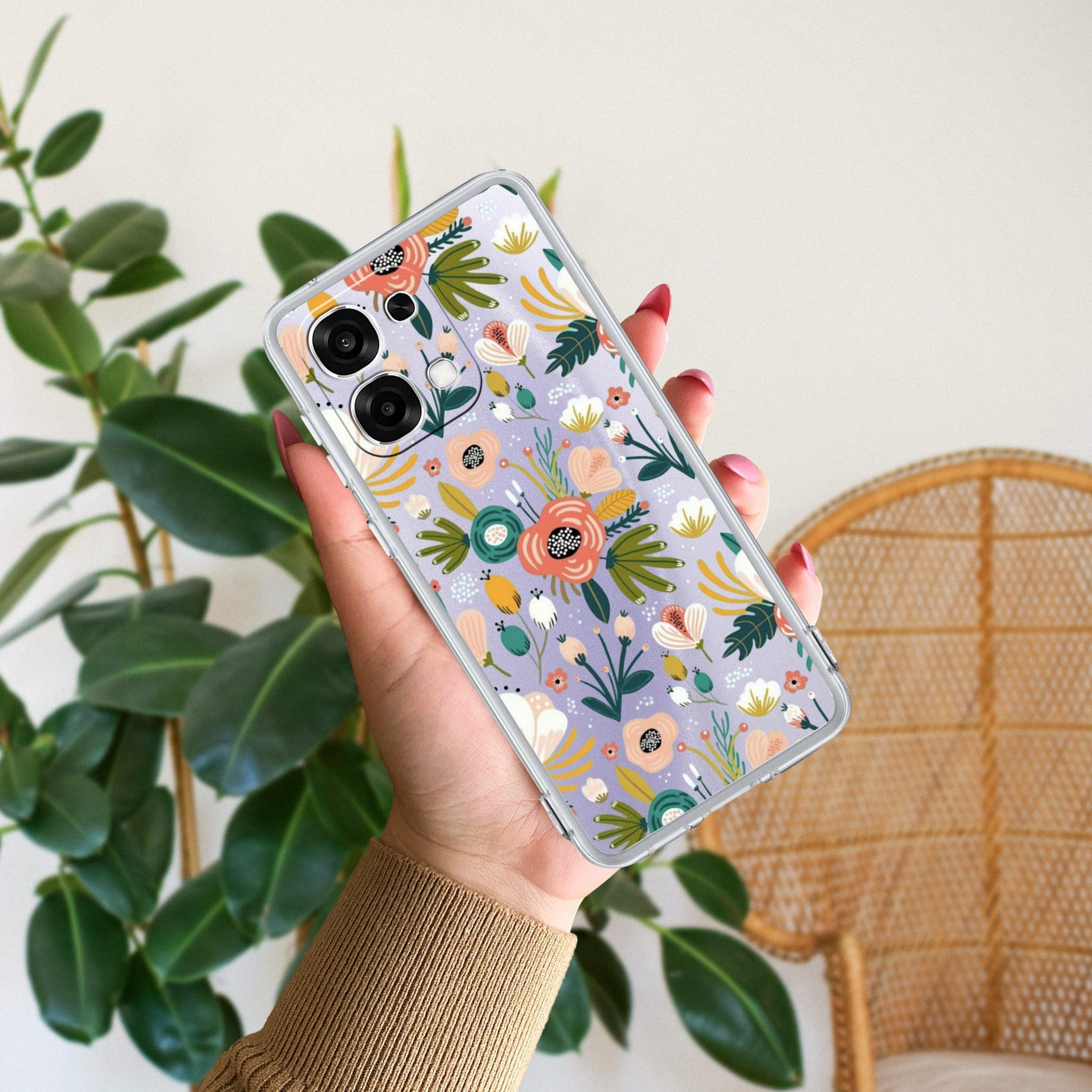 Bloom Carnival Transparent silicon case For Oppo F33 5G