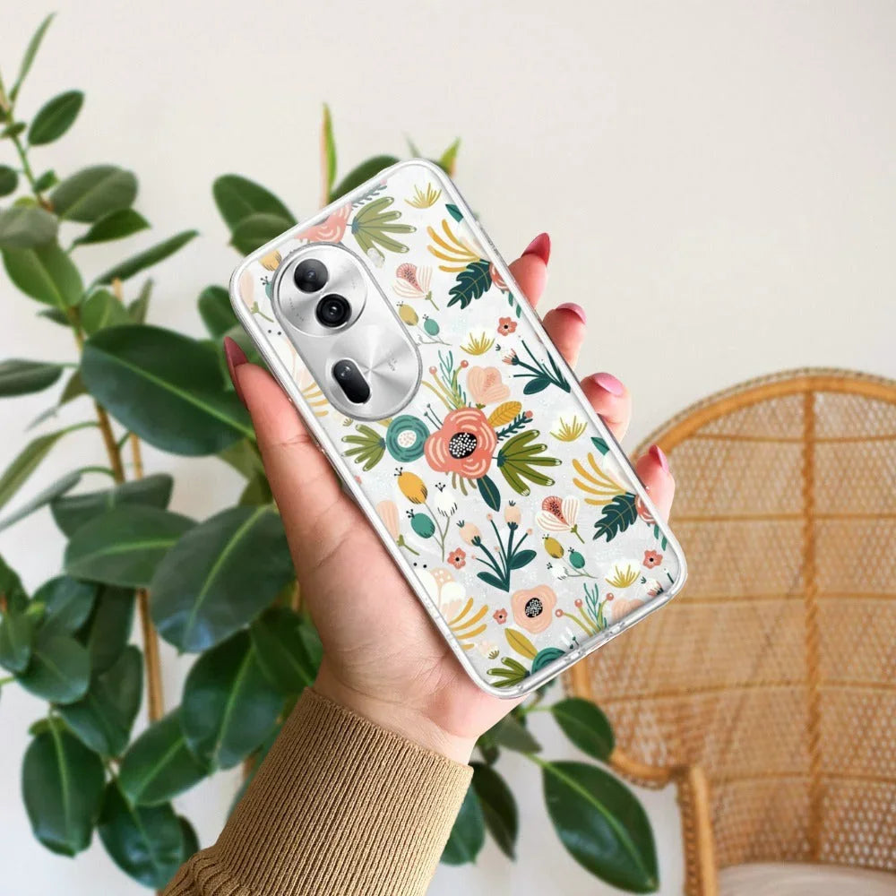 Bloom Carnival Transparent silicon case For Oppo Reno 11 Pro 5G