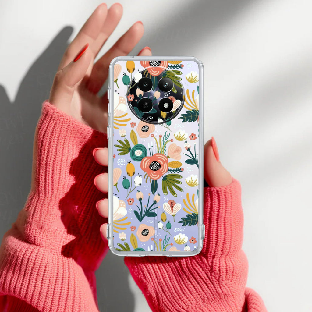 Bloom Carnival Transparent silicon case For Realme Narzo 70x 5G