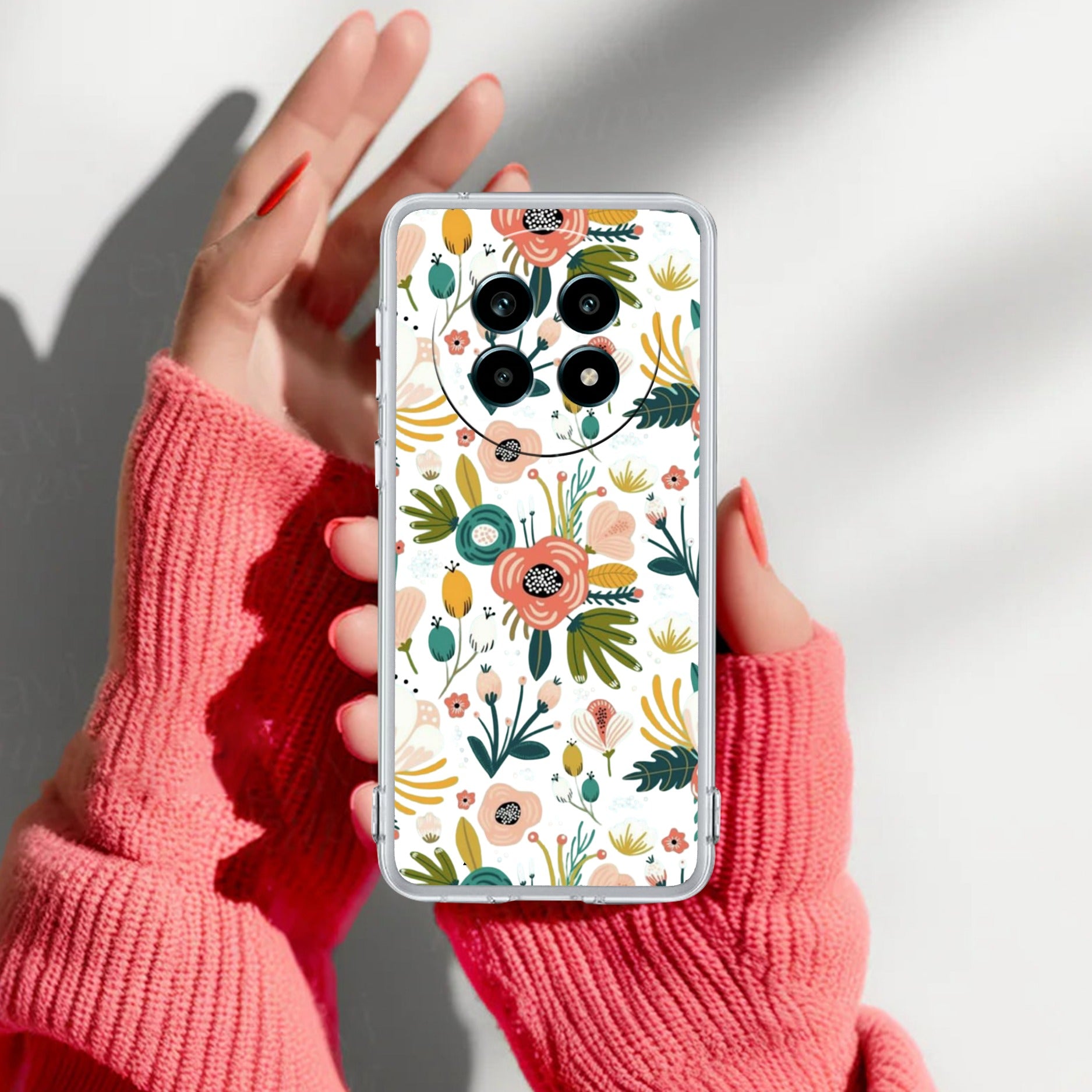 Bloom Carnival Transparent silicon case For Realme 14 Pro Lite 5G