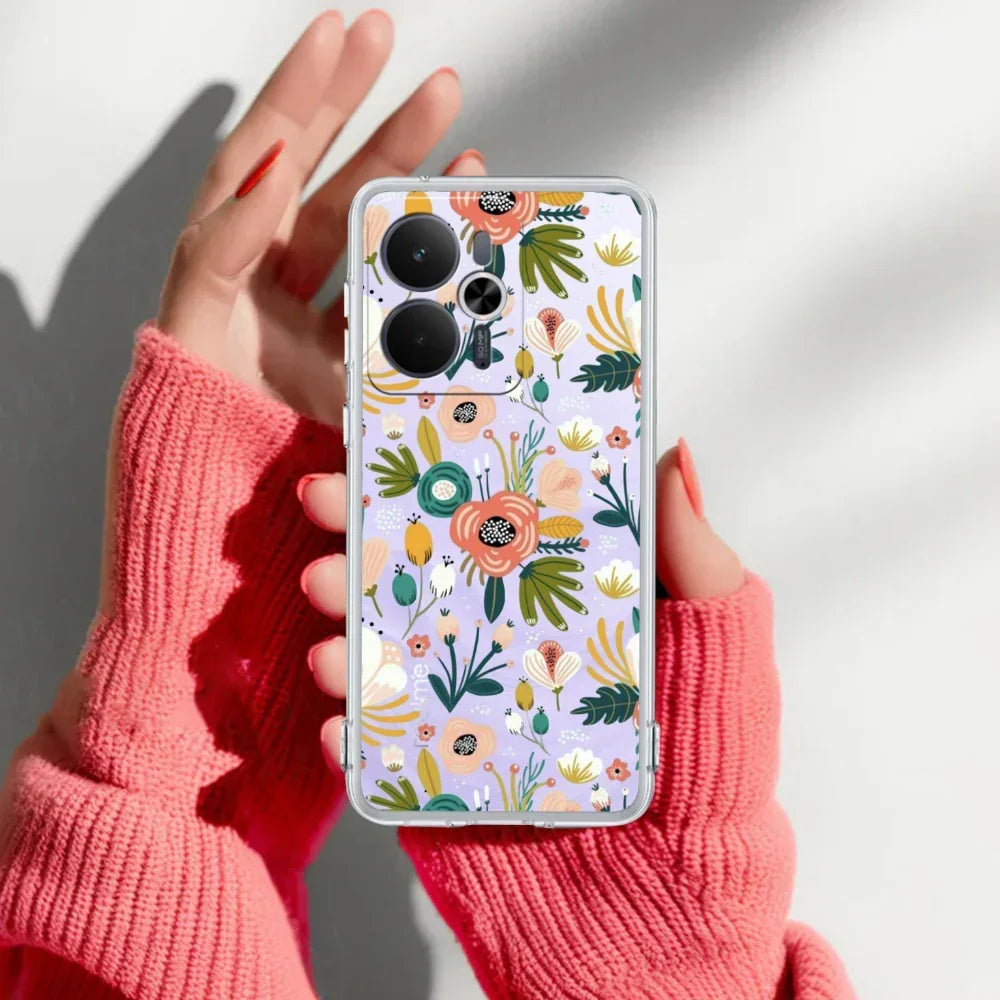 Bloom Carnival Transparent silicon case For Realme 14T 5G