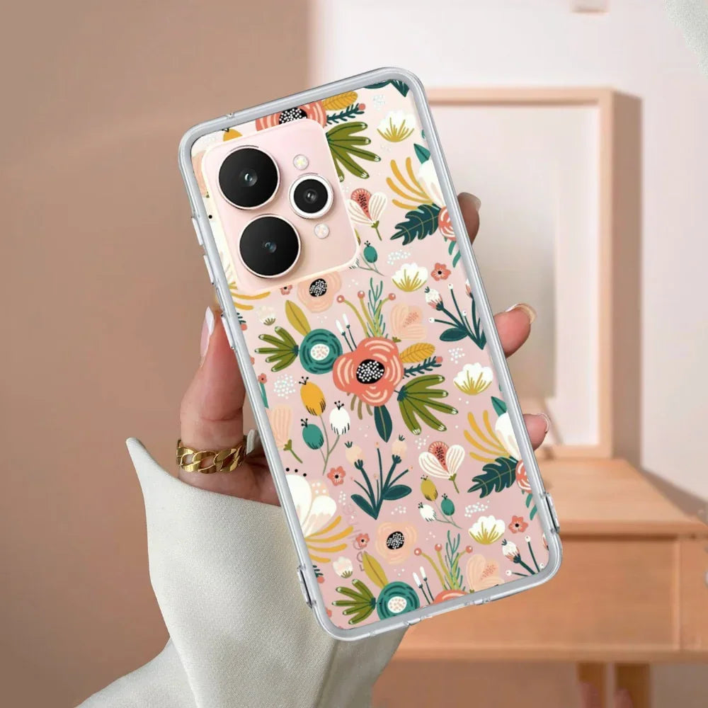 Bloom Carnival Transparent silicon case For Realme Narzo 60X /  Realme 11X