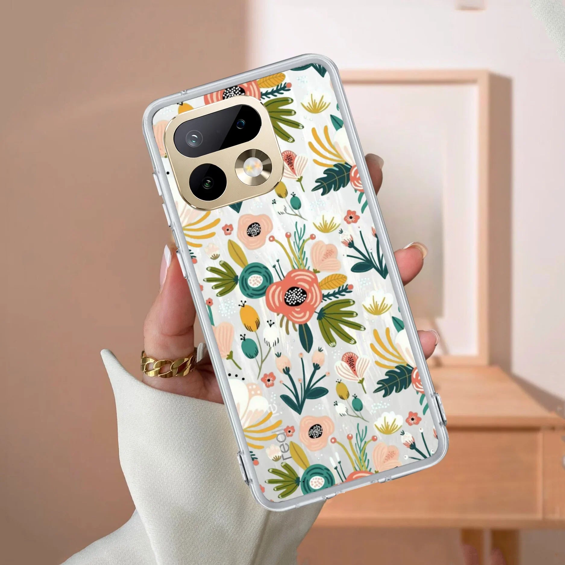 Bloom Carnival Transparent silicon case For Realme C63 5G