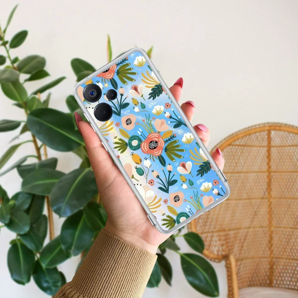 Bloom Carnival Transparent silicon case For Realme GT 6T 5G