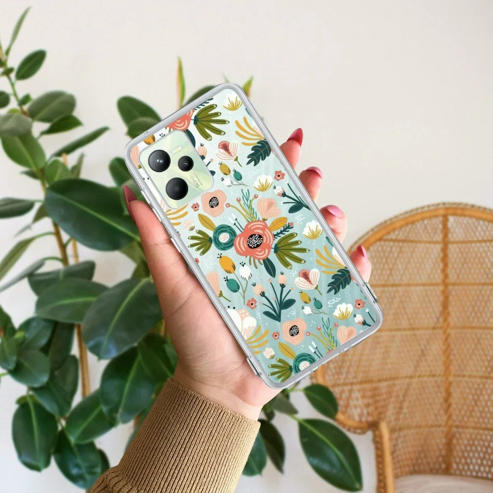 Bloom Carnival Transparent silicon case For Realme 11 Pro+ 5G