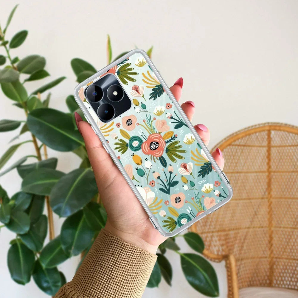 Bloom Carnival Transparent silicon case For Realme C53