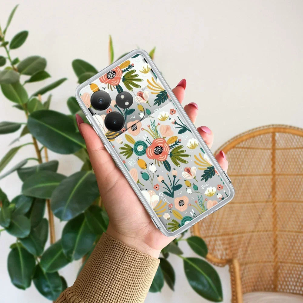 Bloom Carnival Transparent silicon case For Realme 14x 5G