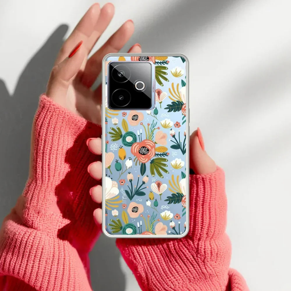Bloom Carnival Transparent silicon case For Realme 14T 5G