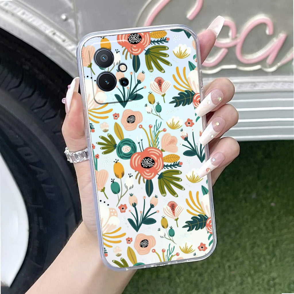 Bloom Carnival Transparent silicon case For Vivo T2 5G