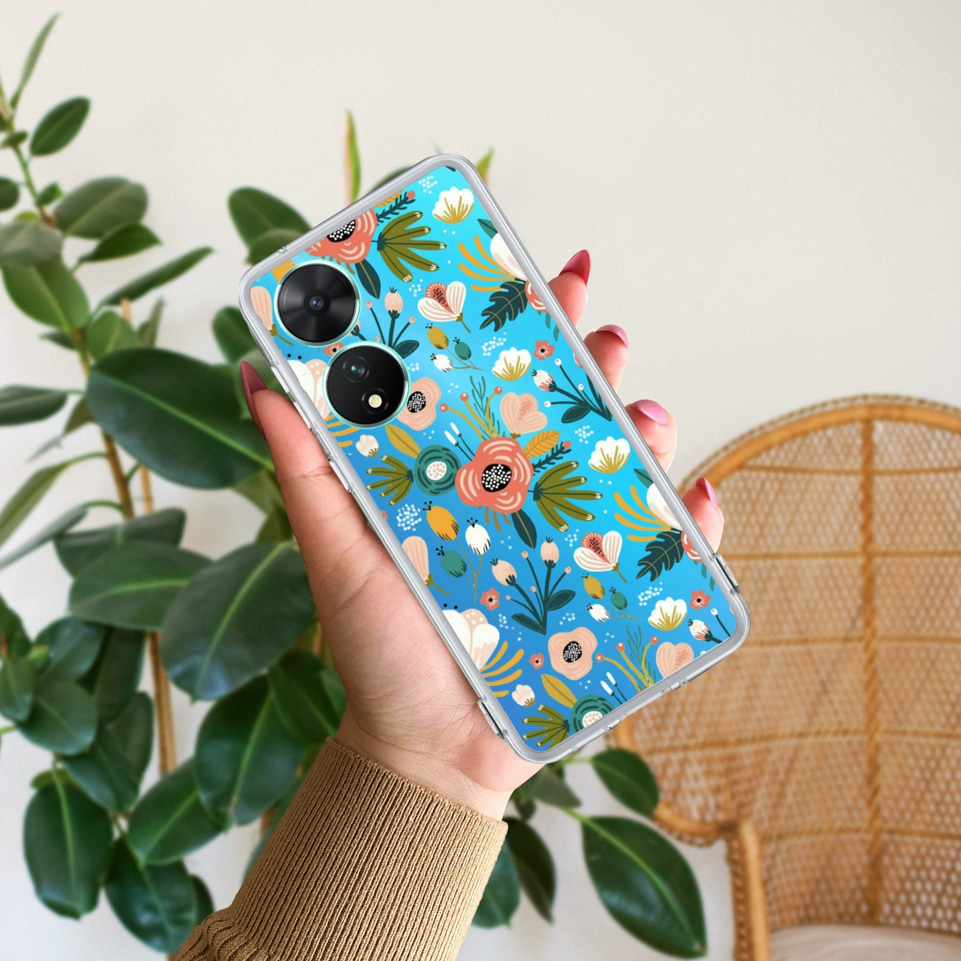 Bloom Carnival Transparent silicon case For Vivo T2 5G