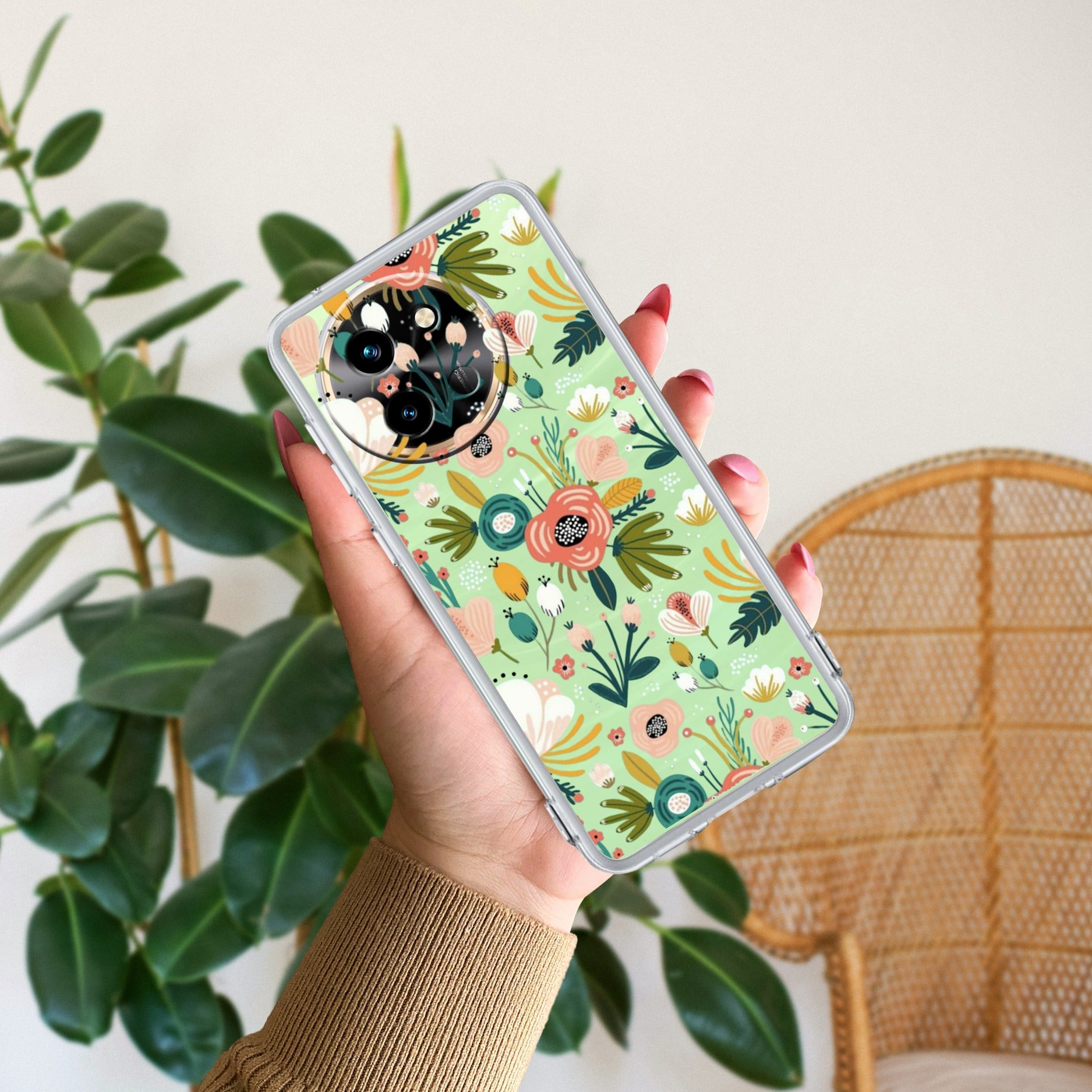 Bloom Carnival Transparent silicon case For Vivo V30 5G