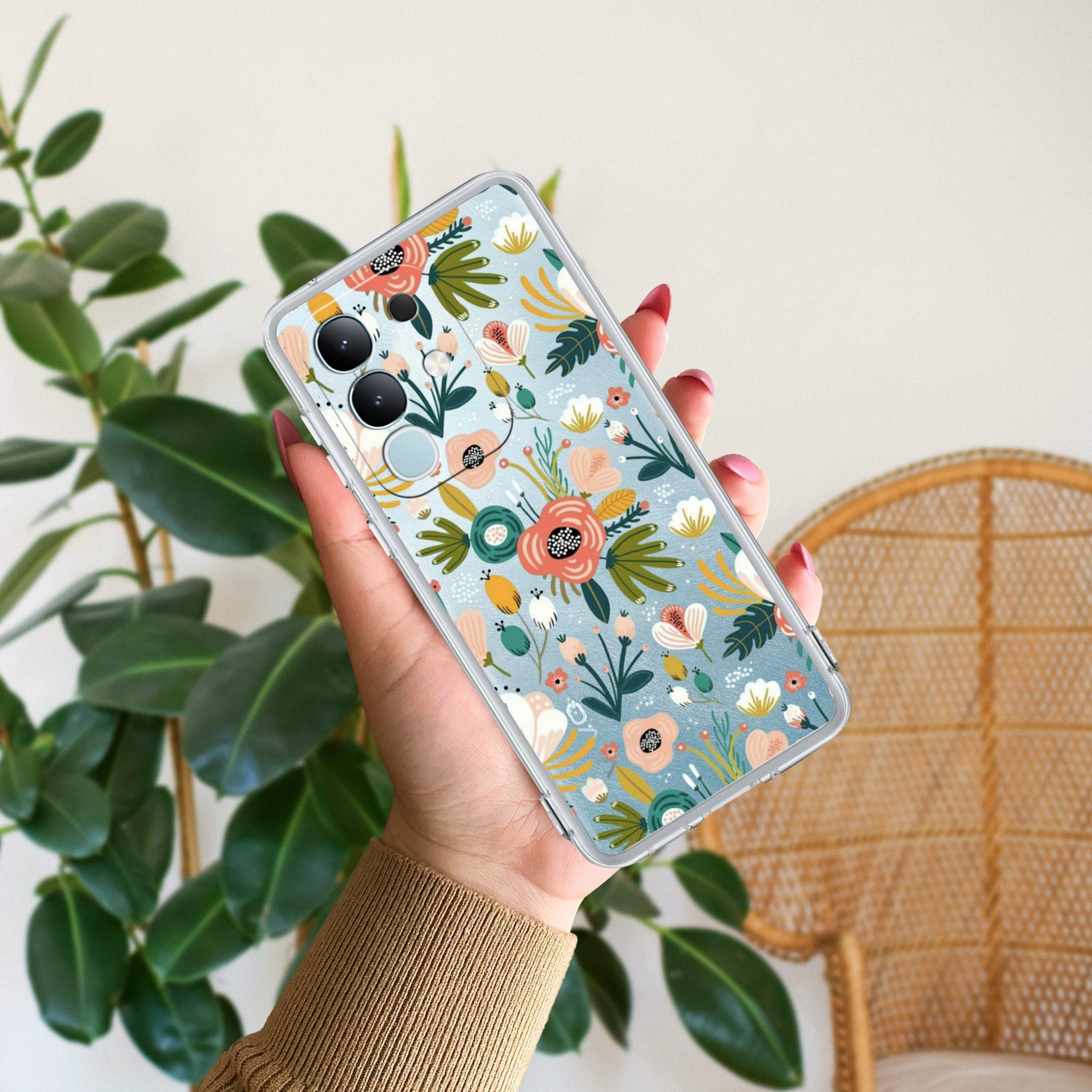 Bloom Carnival Transparent silicon case For Vivo Y75 4G